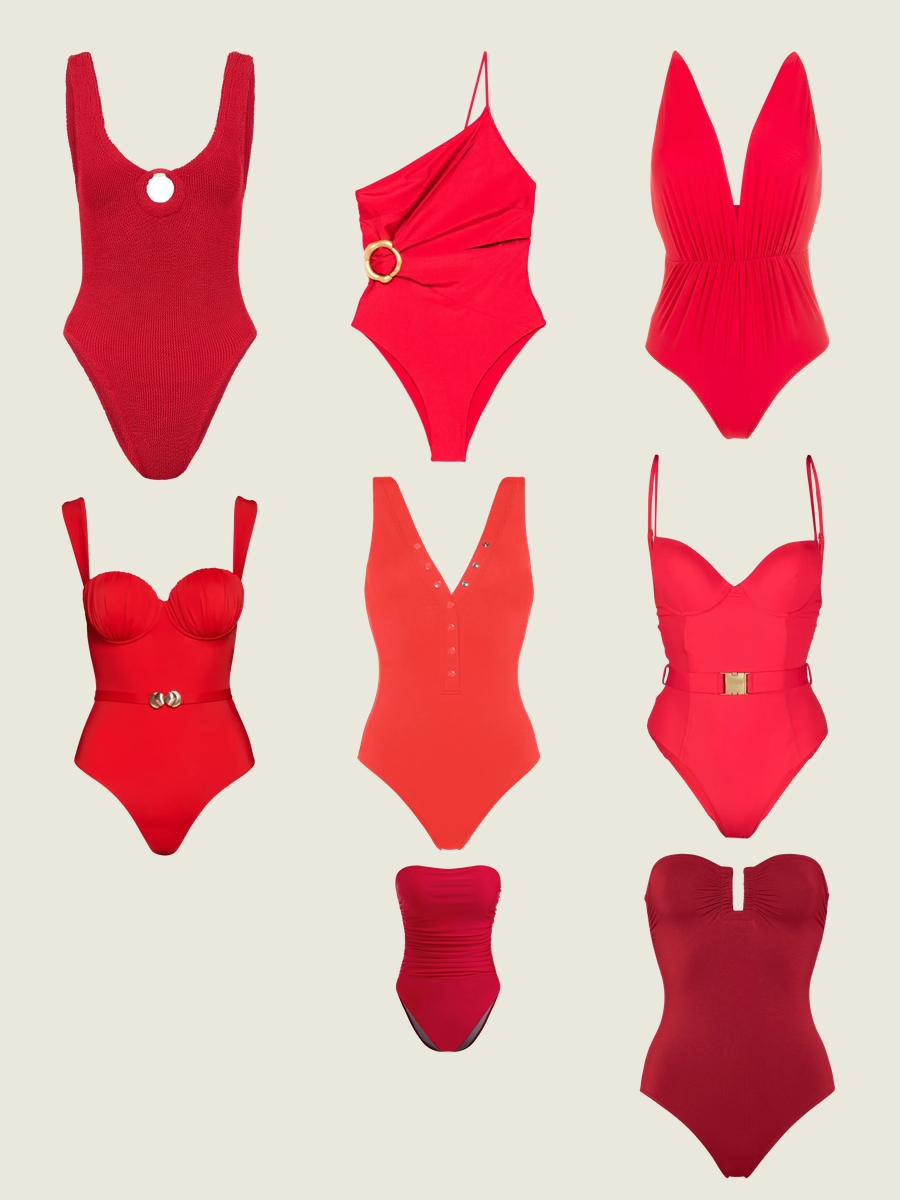 Red One-Piece Swimsuit Moments