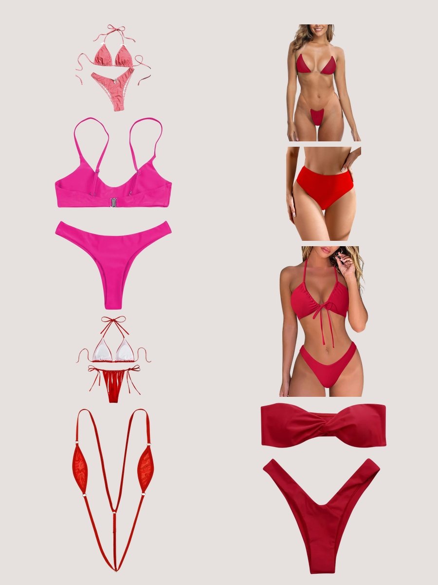 Dive into Style: Red Thong Bikini Swimsuit Essentials!