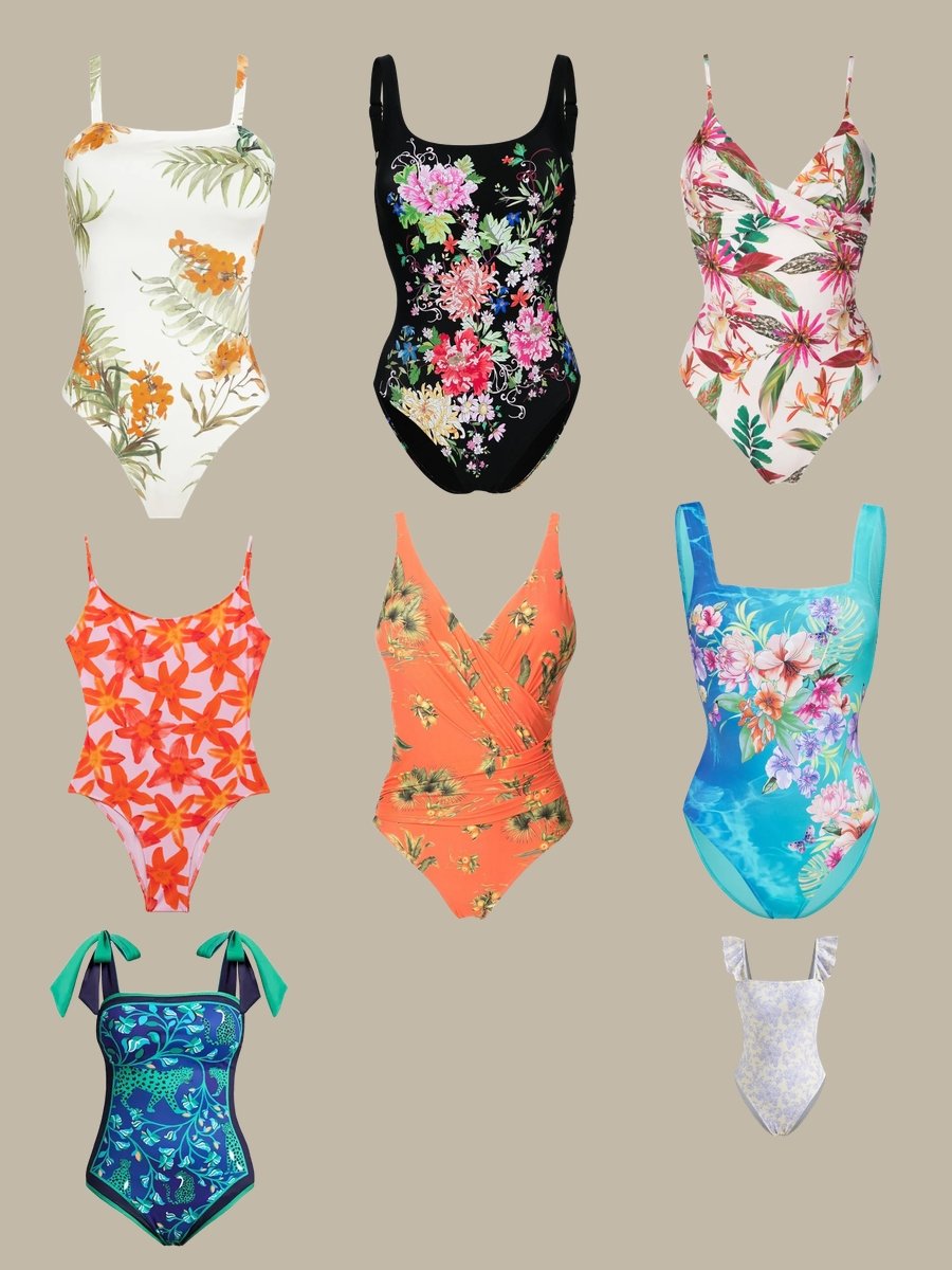 Master Swimsuit Drawing with Floral One-Piece