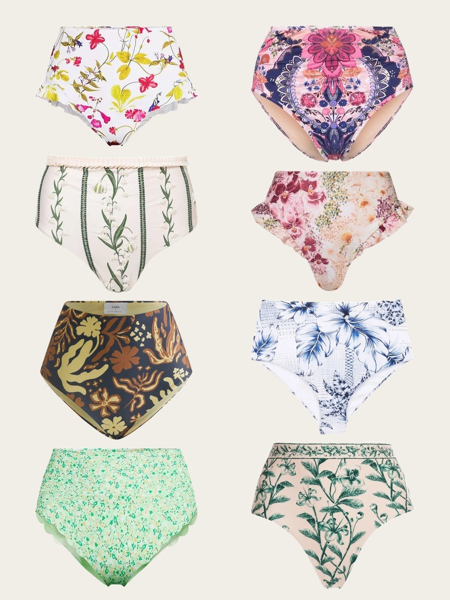 Unmasking the Charm of Floral High-Waisted Bikini Bottoms