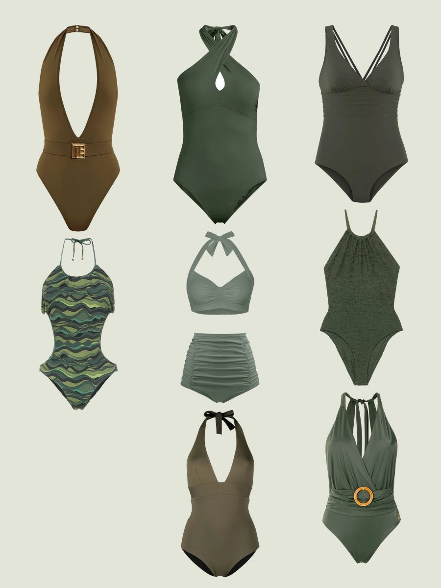 Dive in Style with an Olive Green Swimsuit!