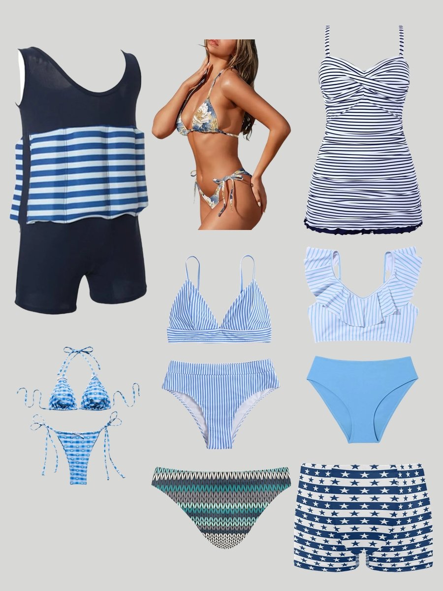 Splash into Style: The Blue and White Swimsuit Edition