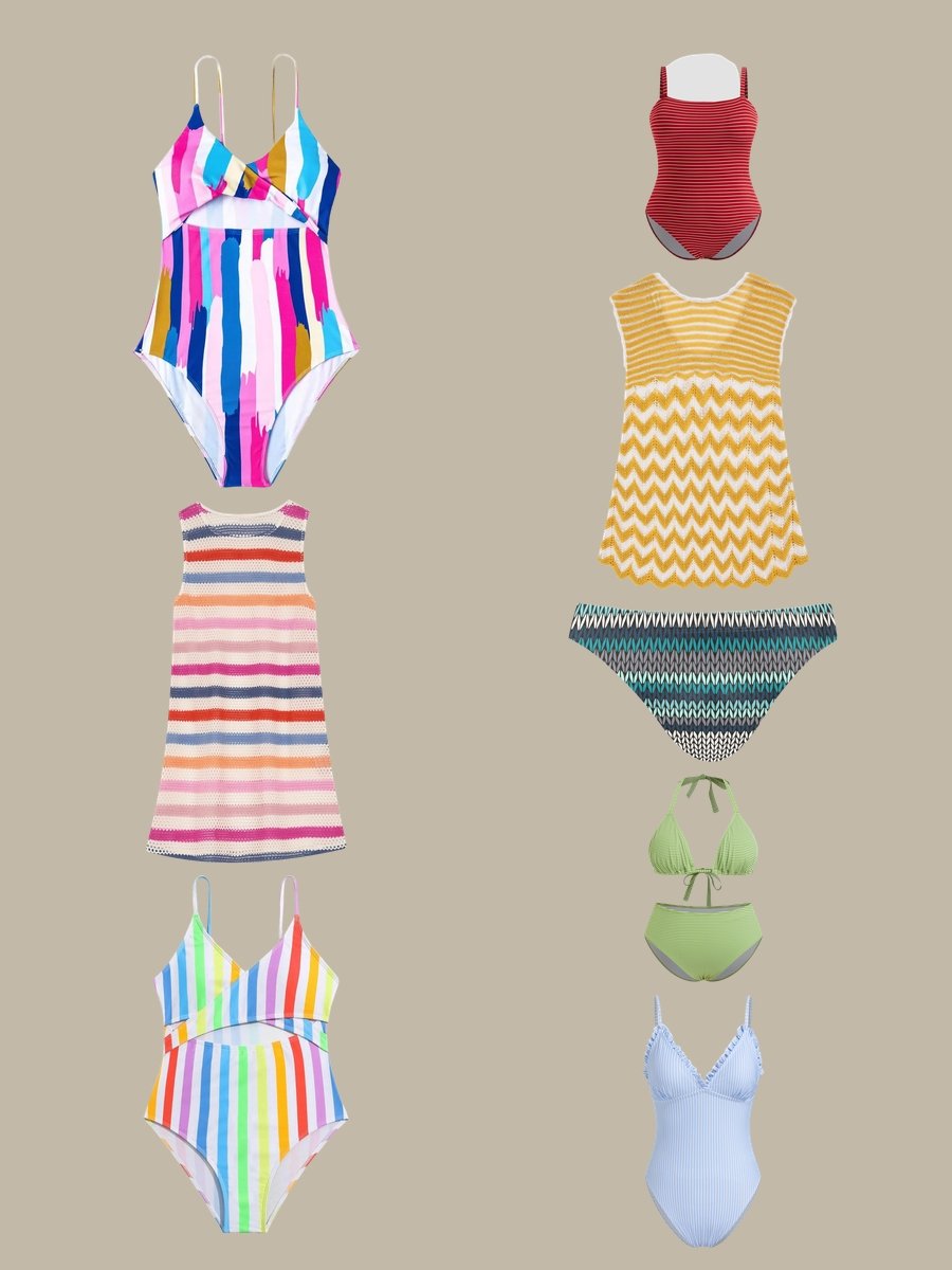 Dive Into Style with the Striped Knitted Swimsuit