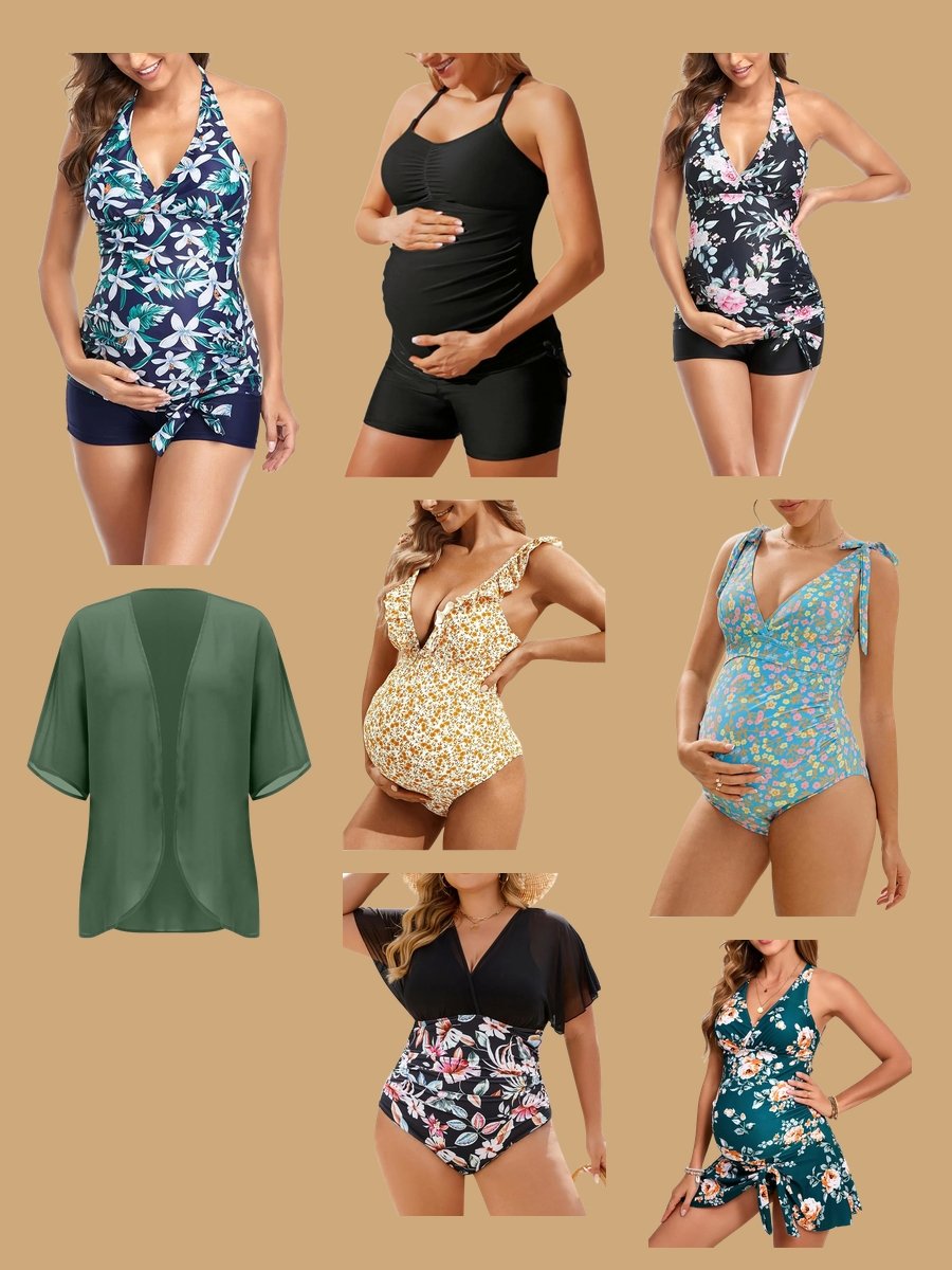 Pregnant One Piece Swimsuit: Floral Chic for Maternity