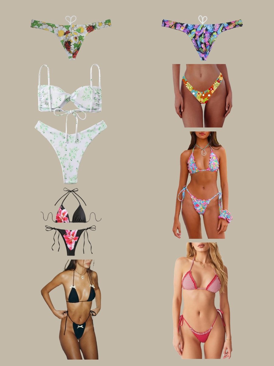 Women's Thong Swimsuits: Dive into Floral Fantasy