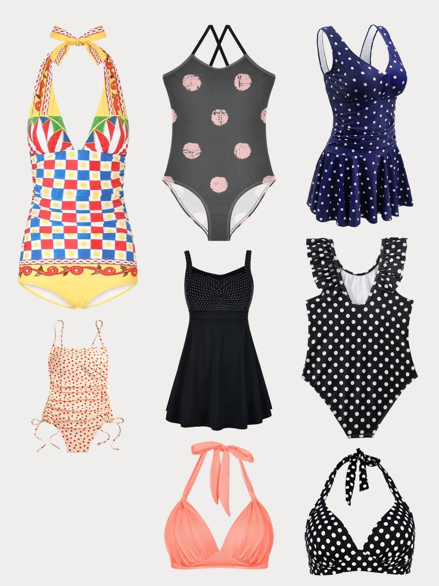 Dive into 1950 Swimsuit Glam with Polka Dots!