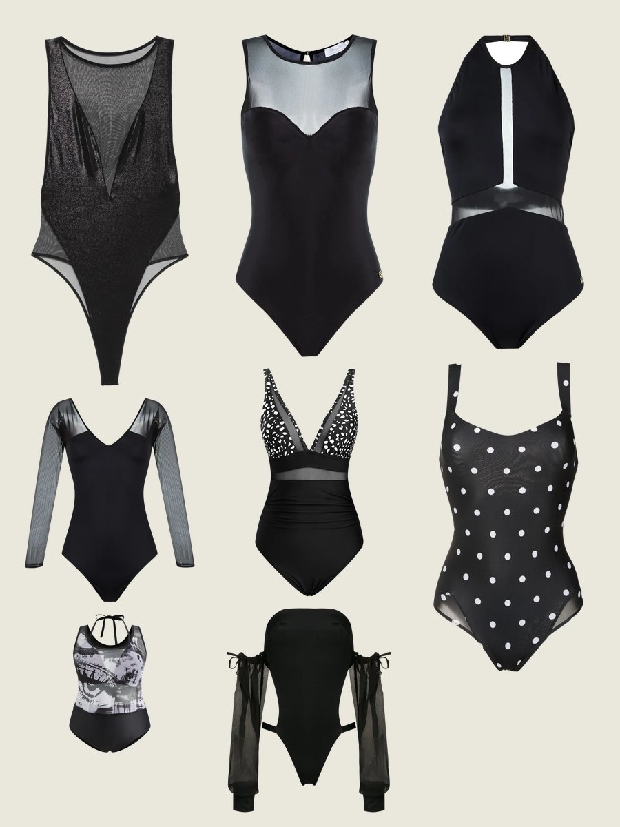 Sheer Swimsuits: Dive into Style with a Black Mesh Wonder