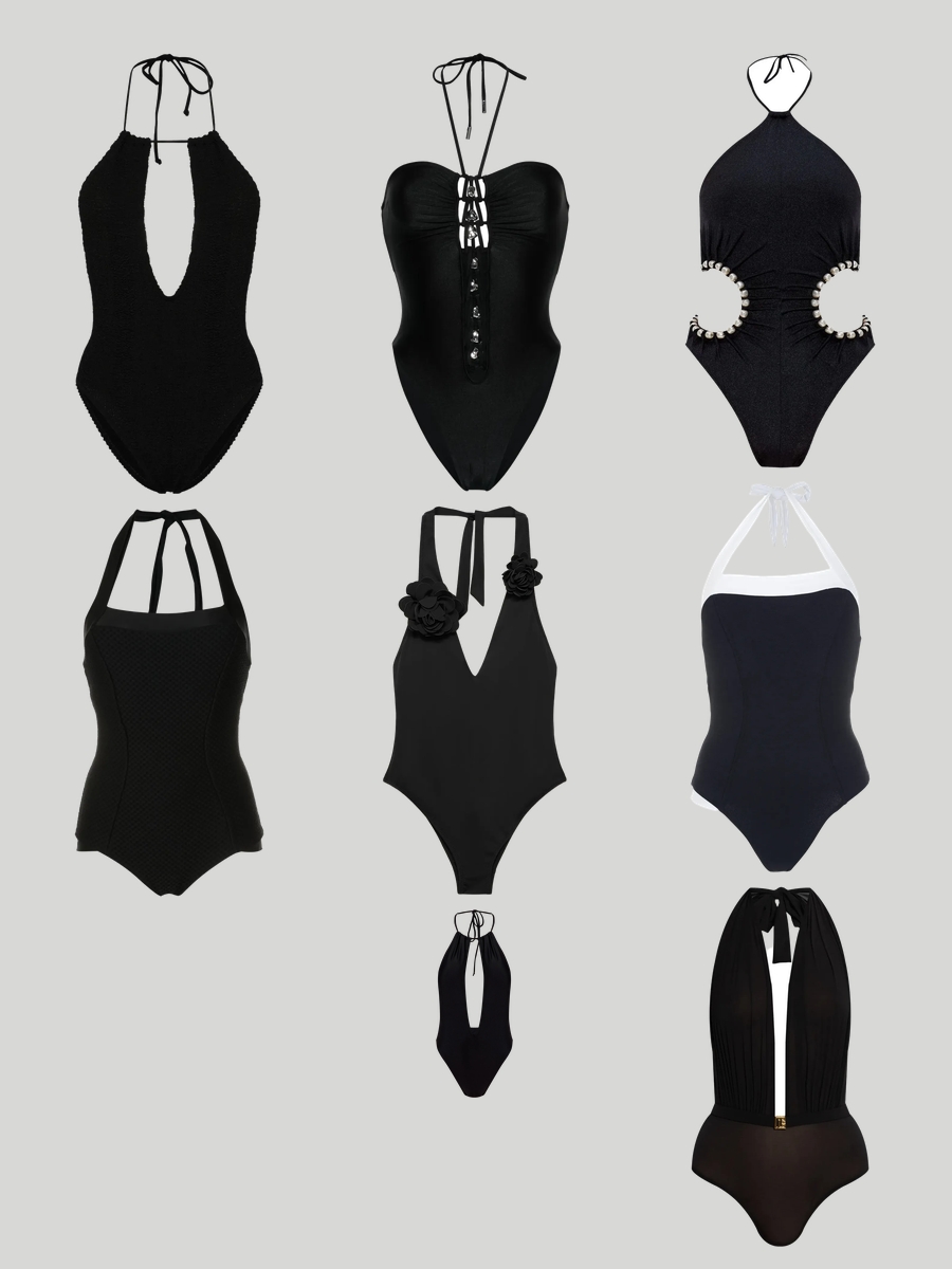Women's Swimsuit Black: Chic Halter Picks