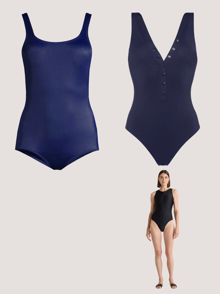 Dive into Style with Navy Swimsuit One Piece Shorts!
