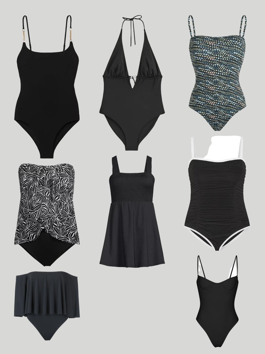Dive Into Style: Black Tube Top Swimsuit