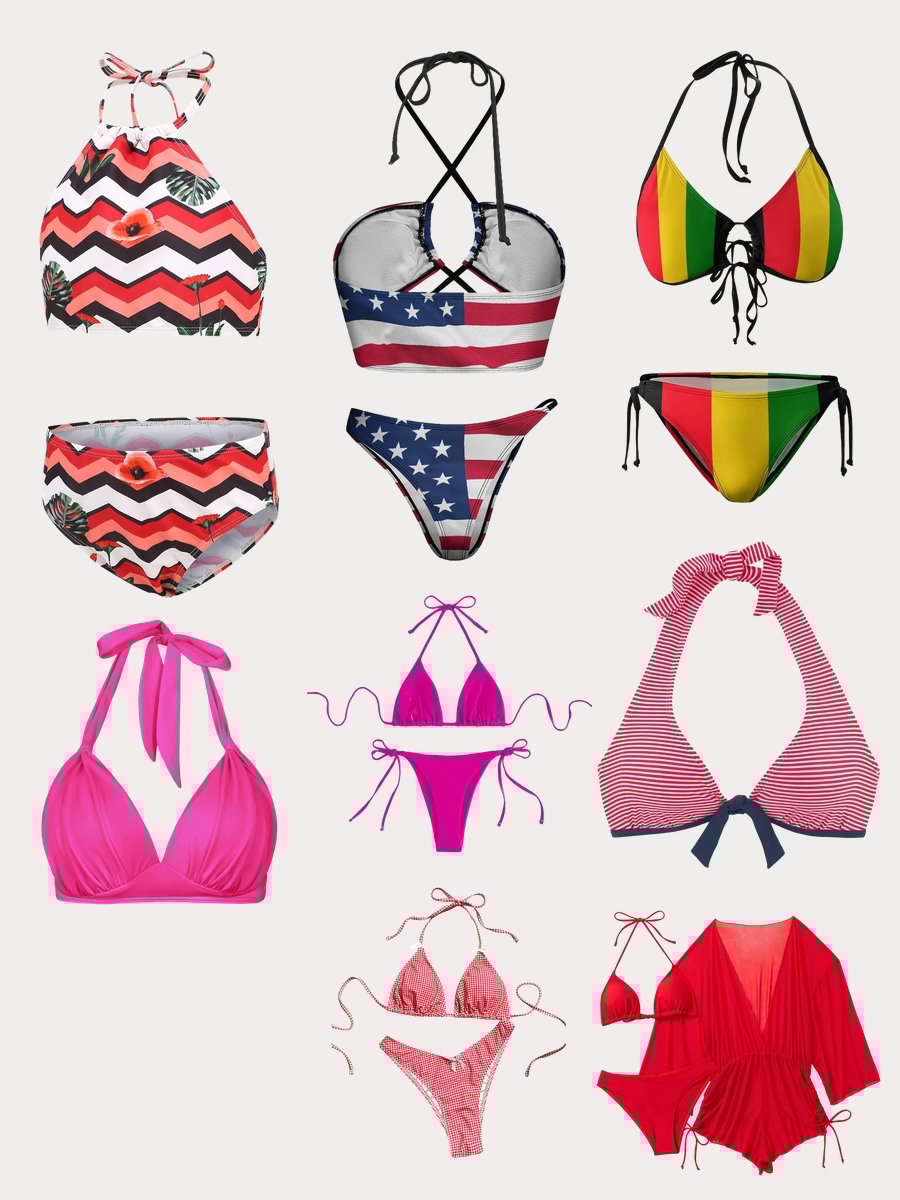 Bikini Halter Swimsuit: Dive into Red Hot Styles!
