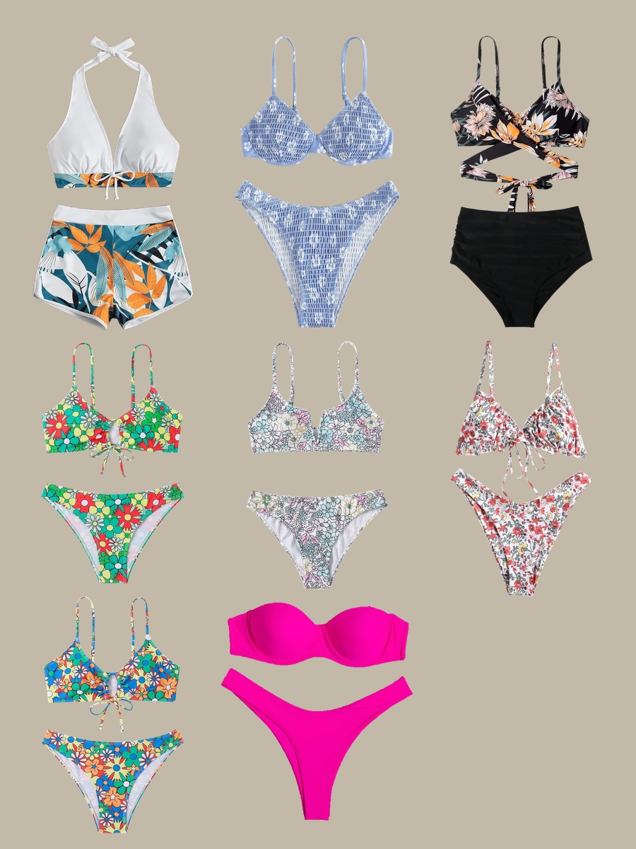 Three-Piece Swimsuits: Blossom in Floral Elegance