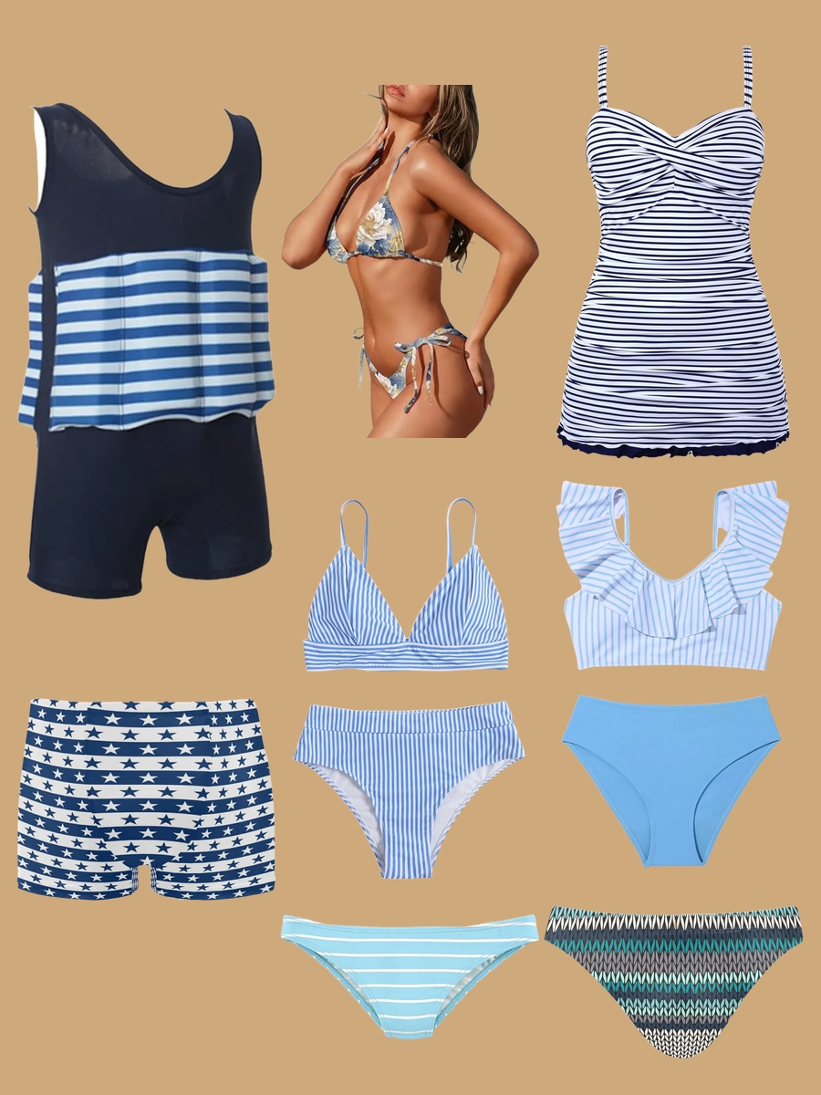 Stripes Ahoy: Men & Women Flawless Swimsuit Match