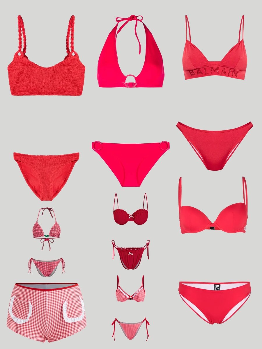 Female Sexy Swimsuit: Dive into Strappy Red Hotness