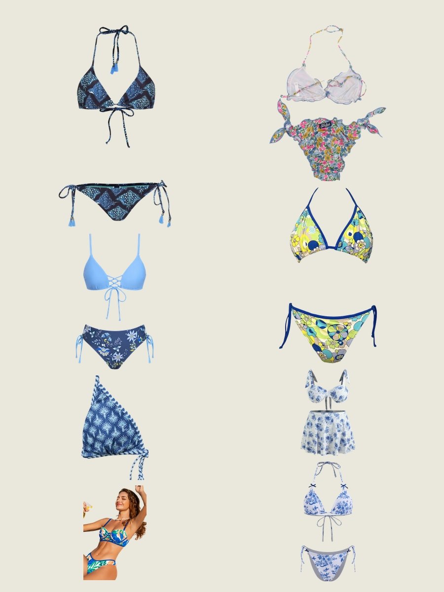 Hilary Duff Swimsuit: Blue Floral Bikini Magic