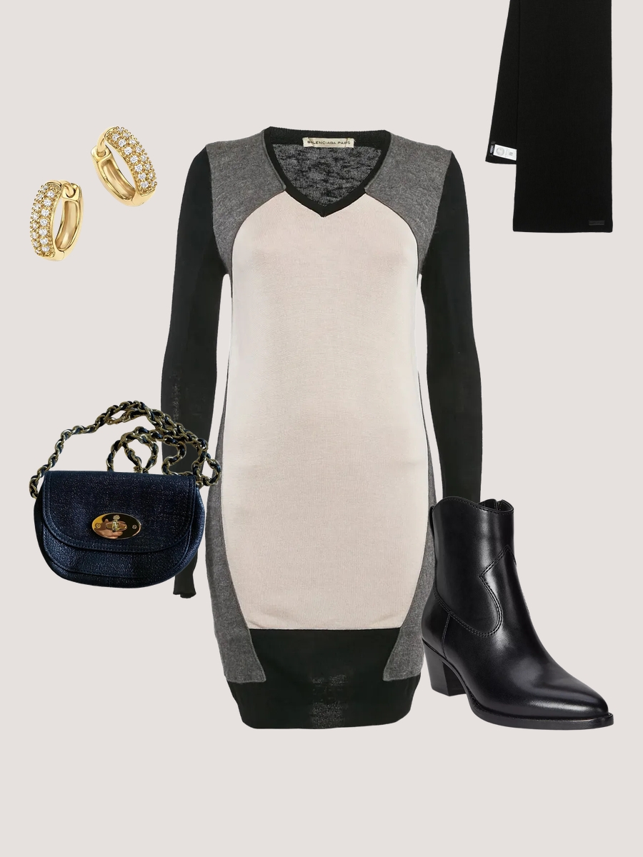 Chic Ways to Wear a Sweater Dress with Ankle Boots