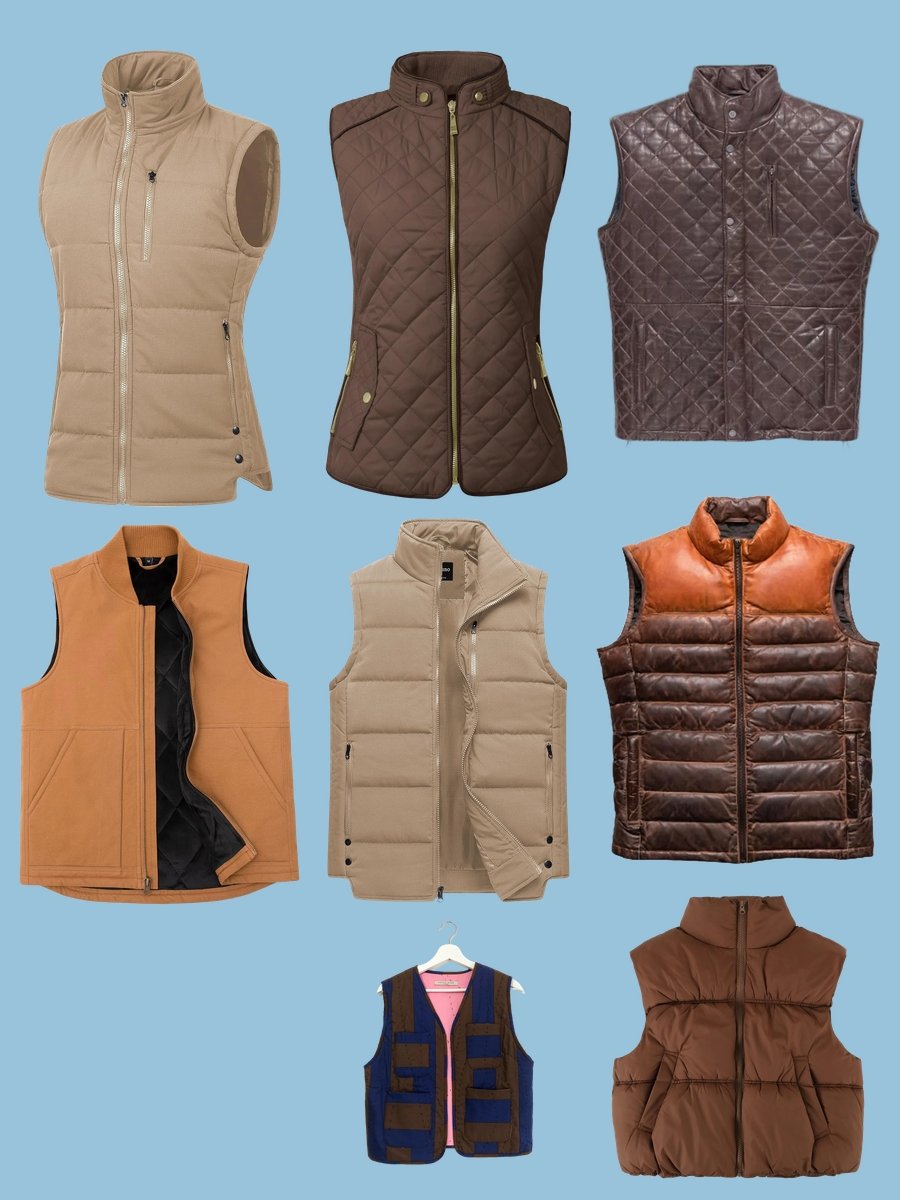 Elevate Your Look: The Trendy Brown Quilted Woody Vest