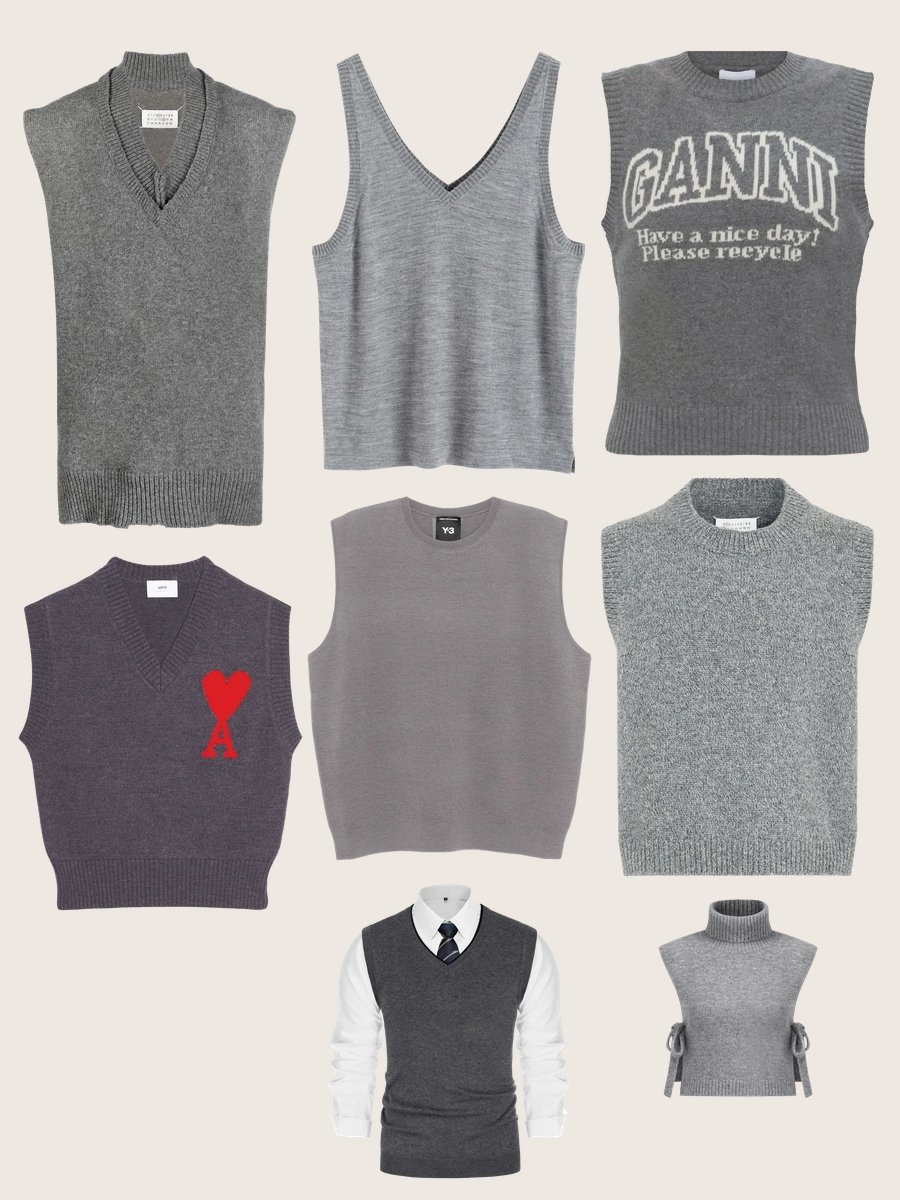 Rock the Gray Wool Vest Sweater This Season