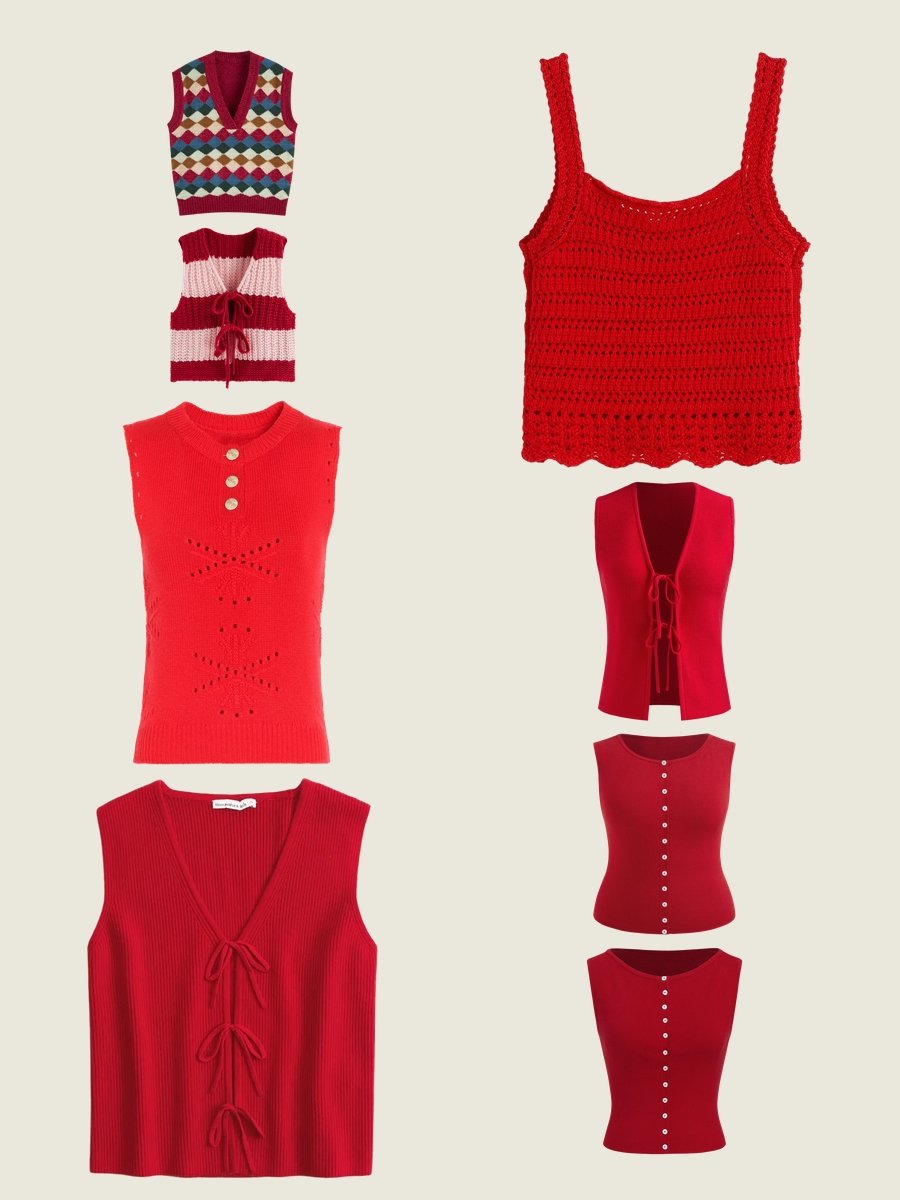 Rock the Look: Women's Red Vest Sweater Style Guide