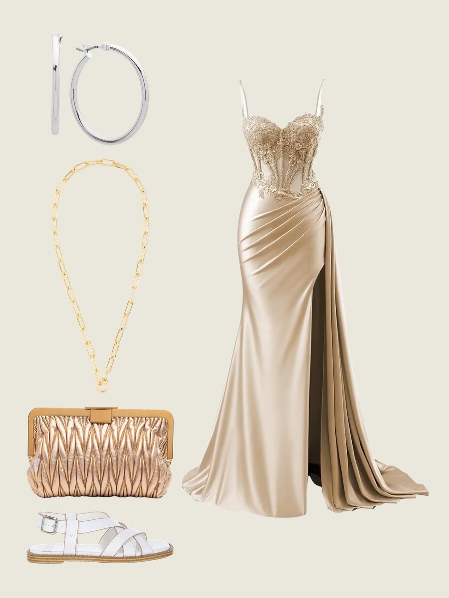 What Color Shoes to Wear with a Champagne Dress?