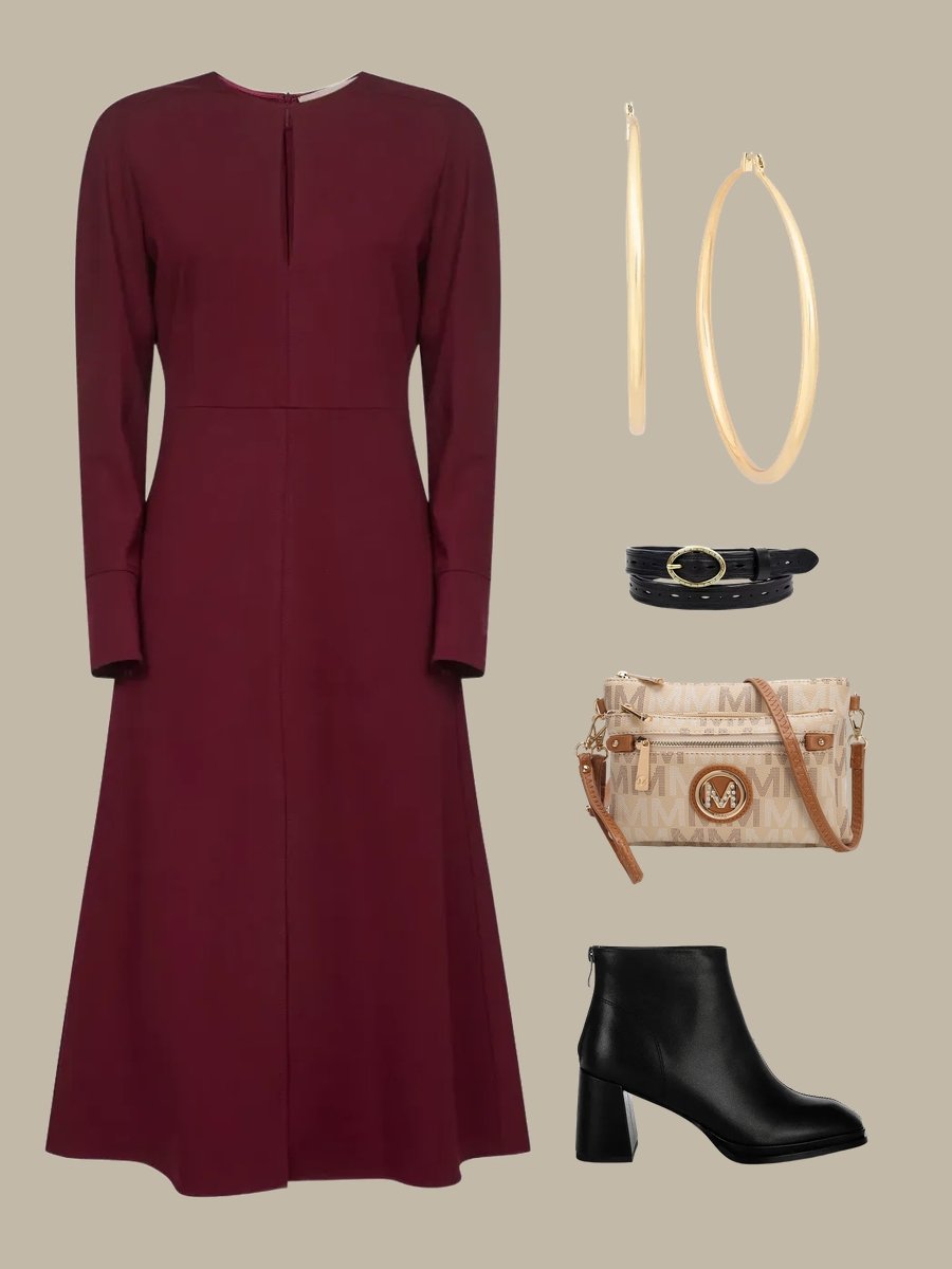 What Color Shoes to Wear with a Maroon Dress?