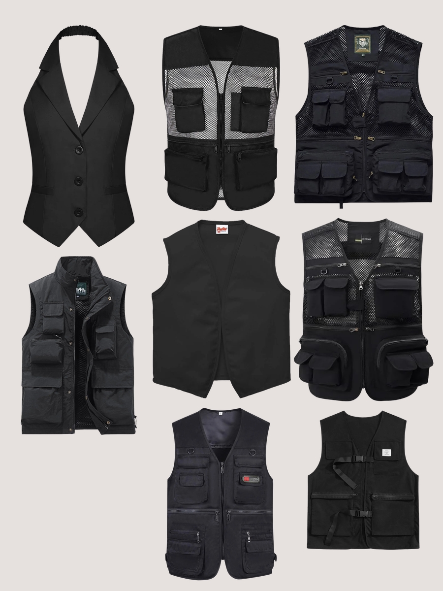 Longline Vests: The Black Pocketed Staple