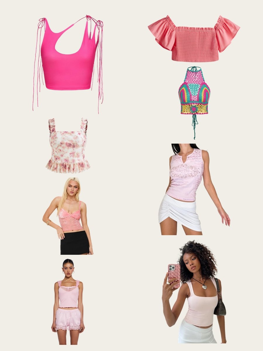 Rock Your Look: Dark Pink Cropped Tank for Women!