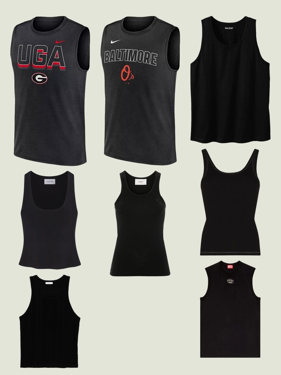 Men's Tank Top Stringer: Style Up with Black Athletic Elegance