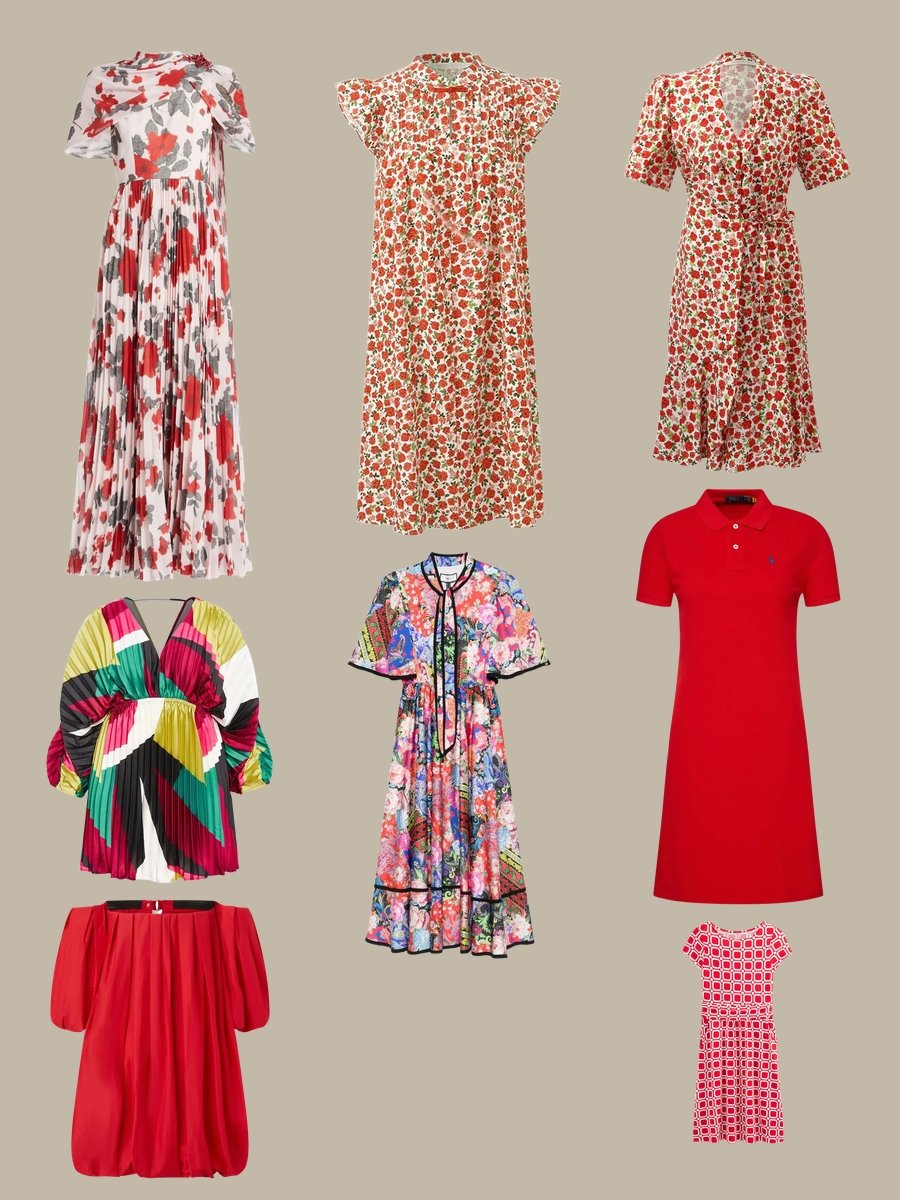 Vestido Corto: Dance in a Red Floral Dream