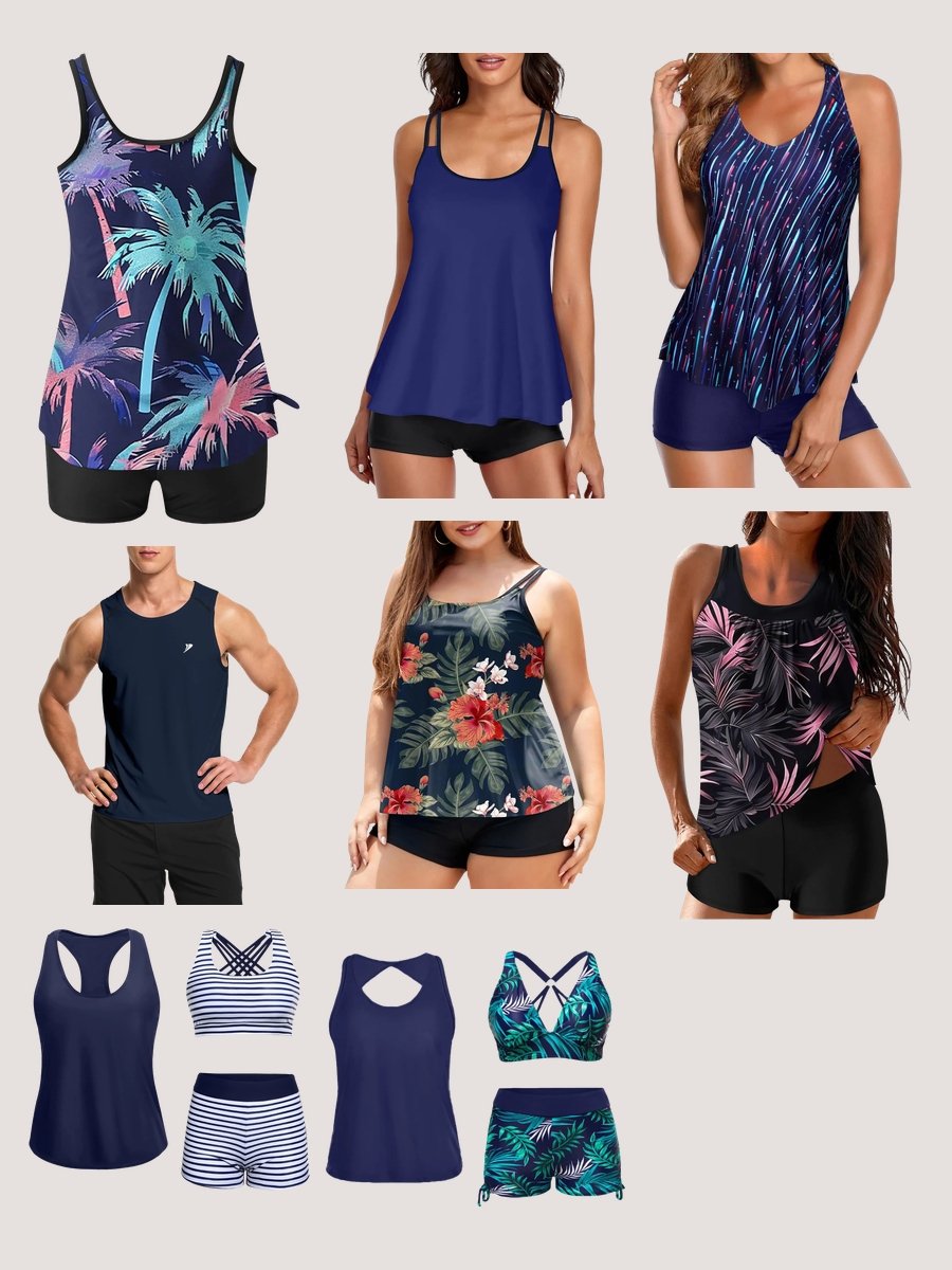 Dive into Style with the Navy Swim Tank Top