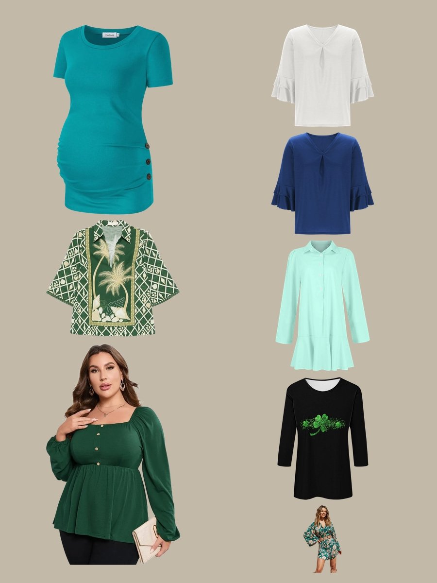 Emerald Green & Black Tunics: Vintage Vibes on Amazon!