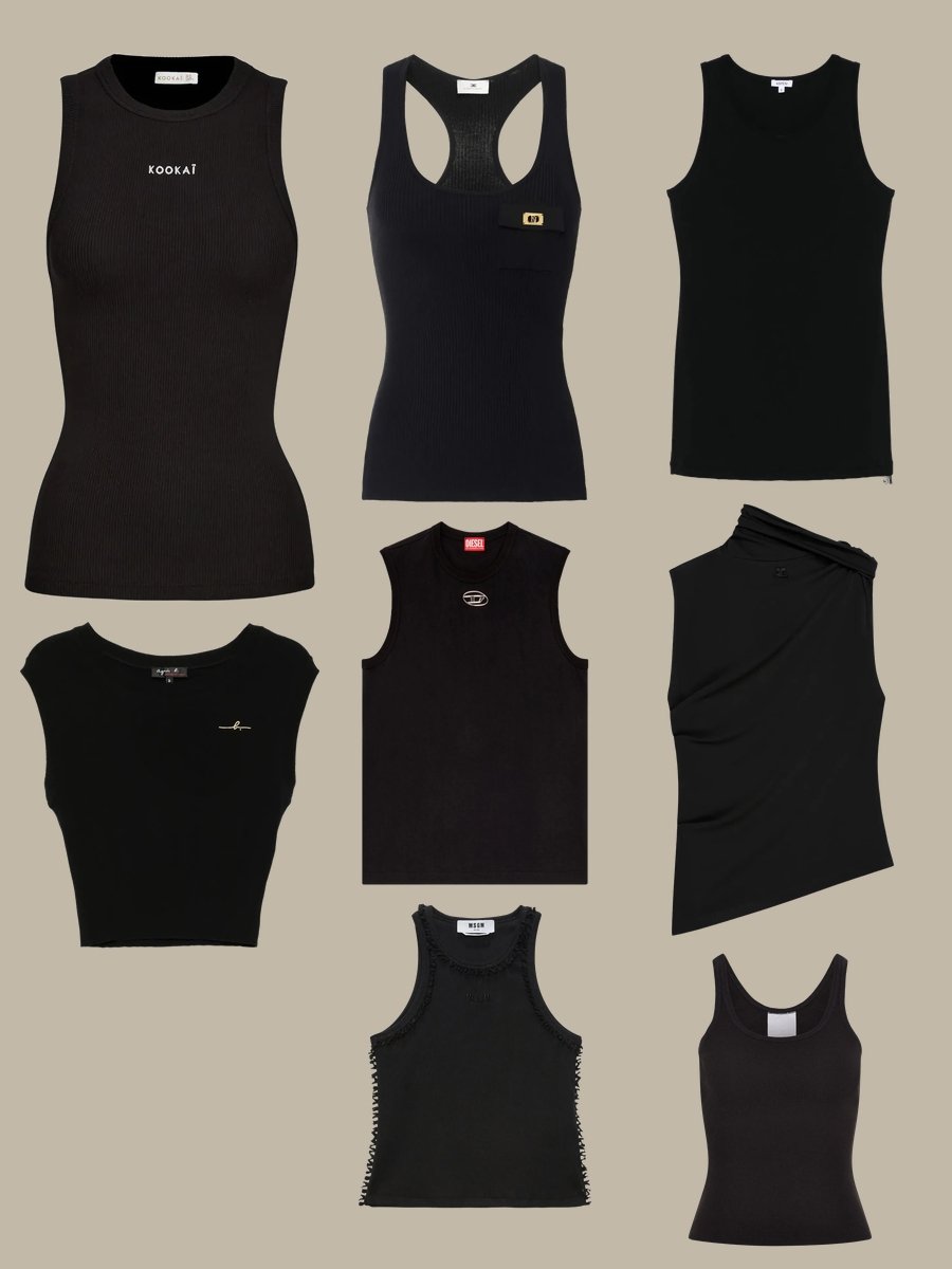 Effortlessly Chic: The Black Ribbed One Shoulder Tank