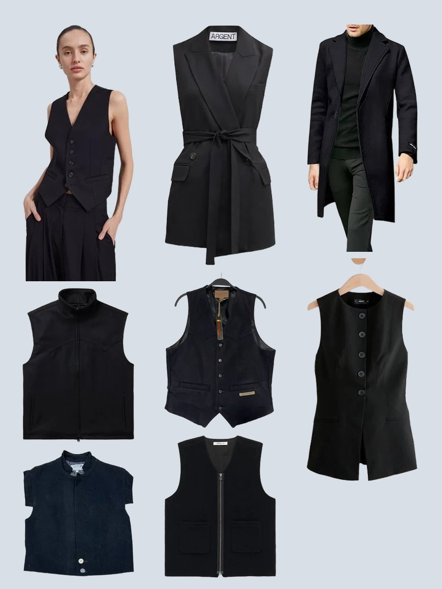 Coat Vest Magic: Black Wool Elegance Unveiled