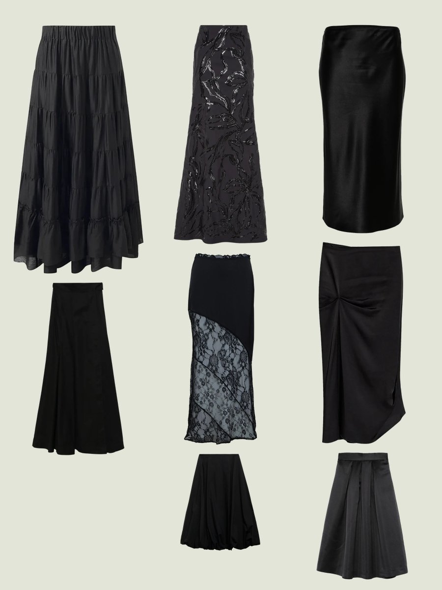 Embrace Elegance: The Black Satin Hobble Skirt