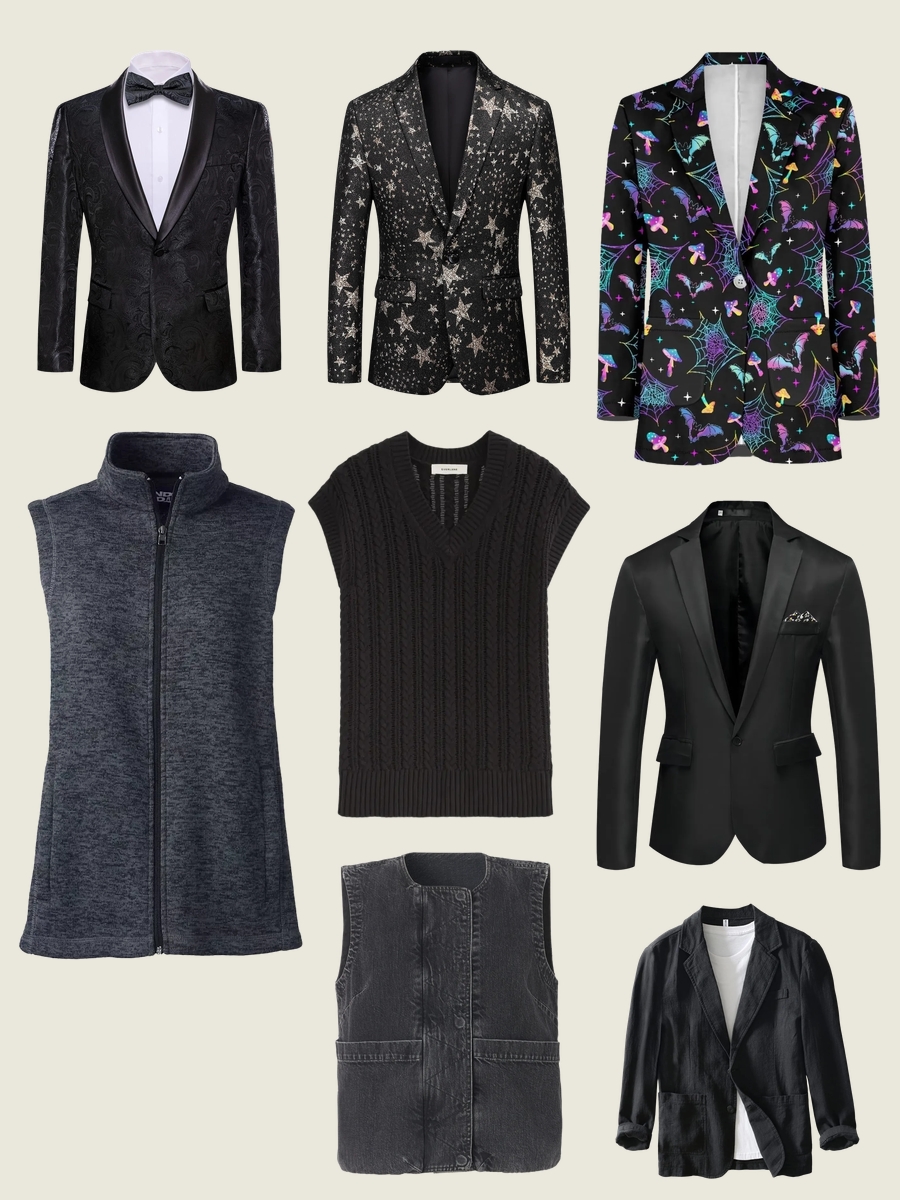 Sleek Elegance: Dive into Black Suit Black Vest Chic