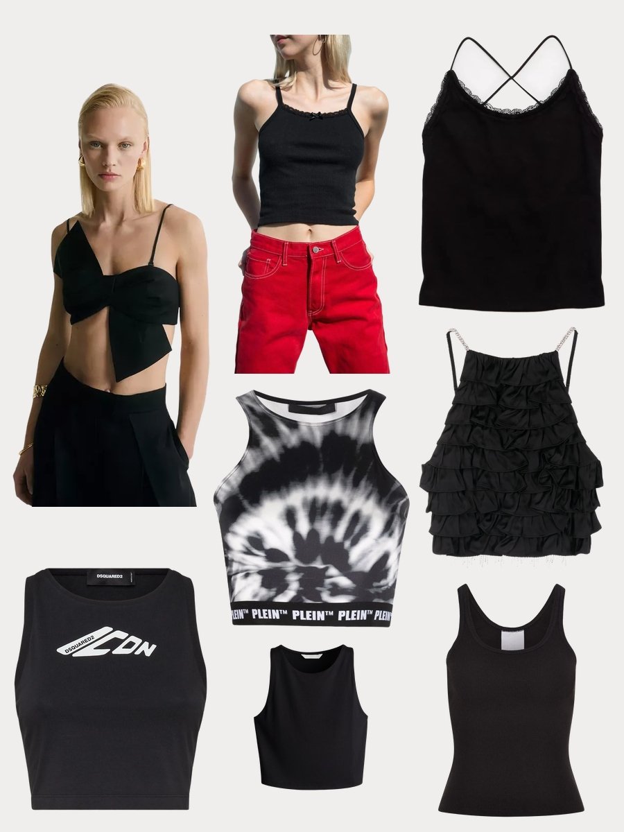 Cropped Tank Tops: Rock the Black Ribbed Look!