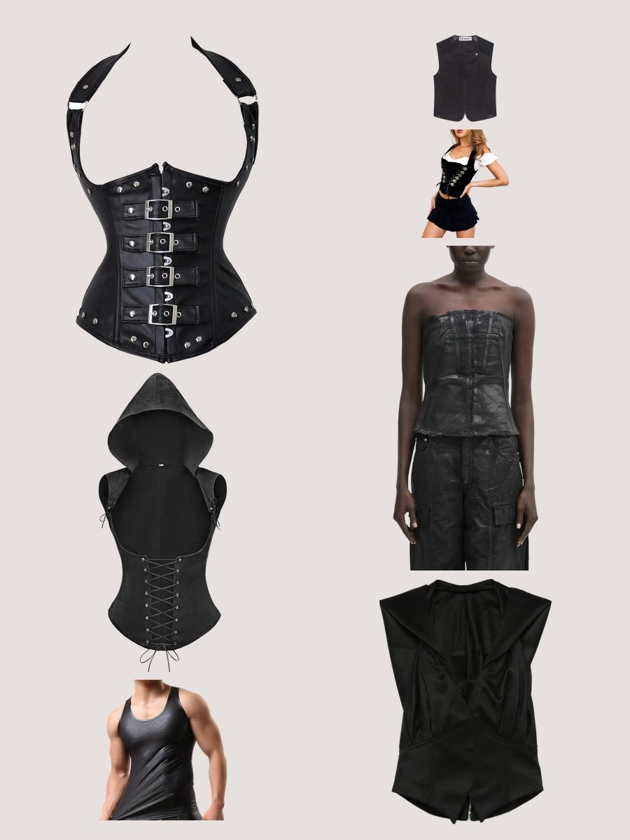 Corset Vest Mens: The Edgy Black Leather Revolution