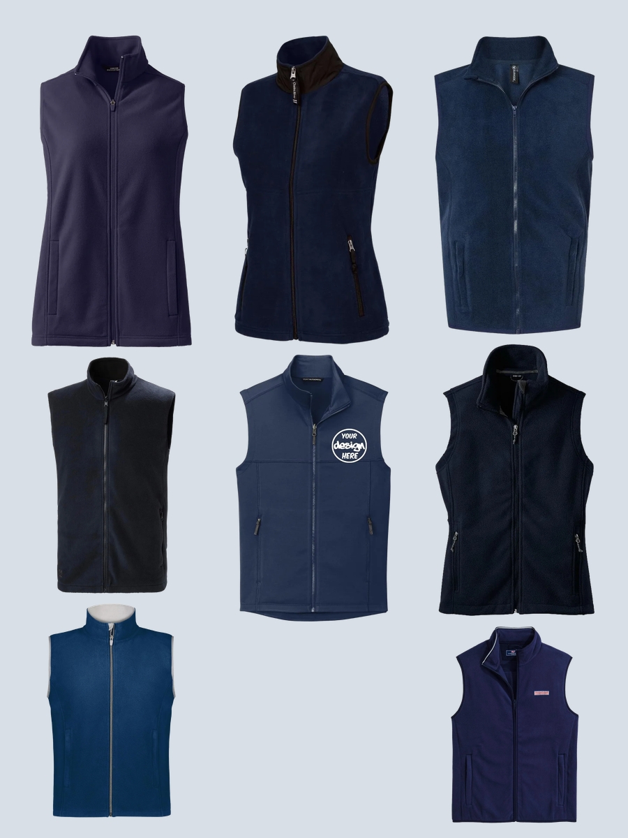 Navy Bliss: Men's Fleece Vest Edition