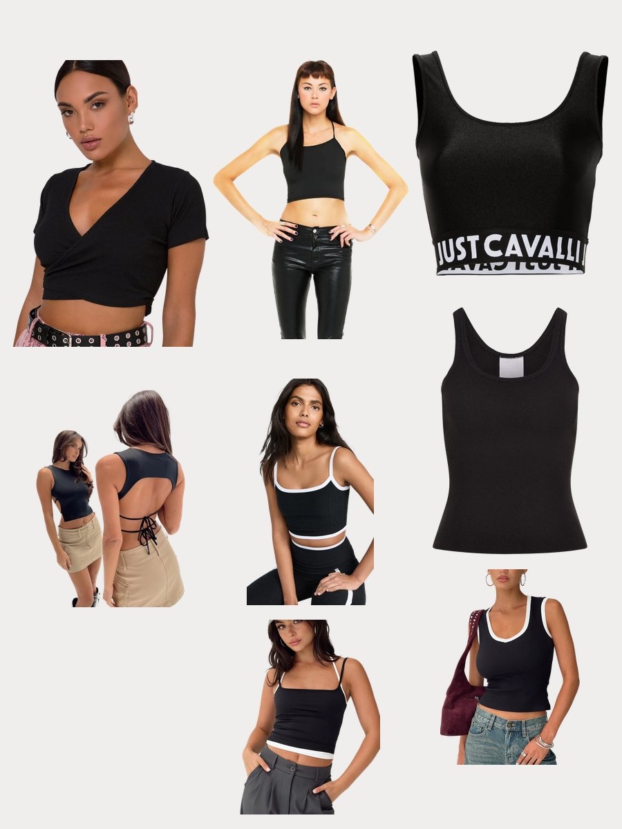 Crop Tank Queen: The Black Ribbed Essential