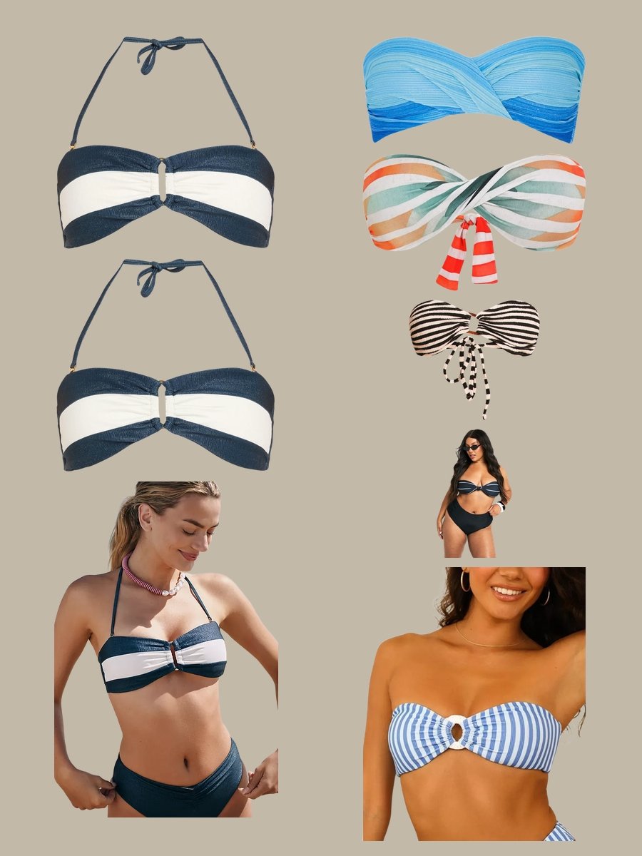Bandeau Swimsuit Tops: Dive into Striped Chic!