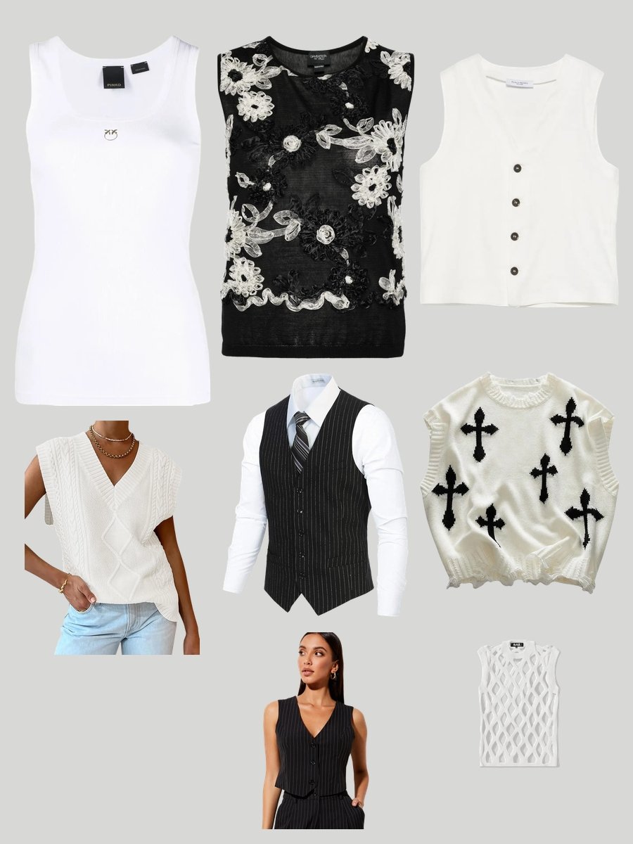 Chic in Checkered: Rock the Black and White Sweater Vest