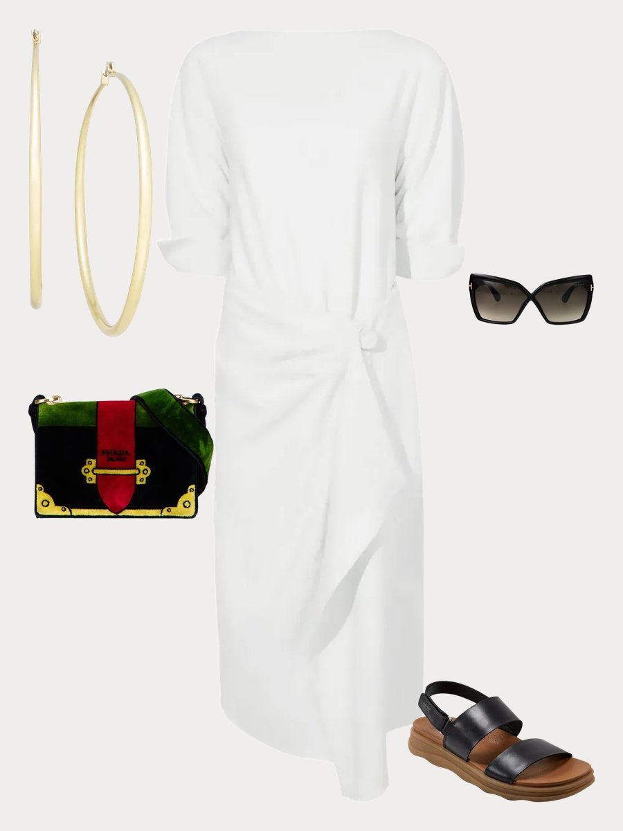 Two Piece Outfits Dress: Chic Wrap & Accessories