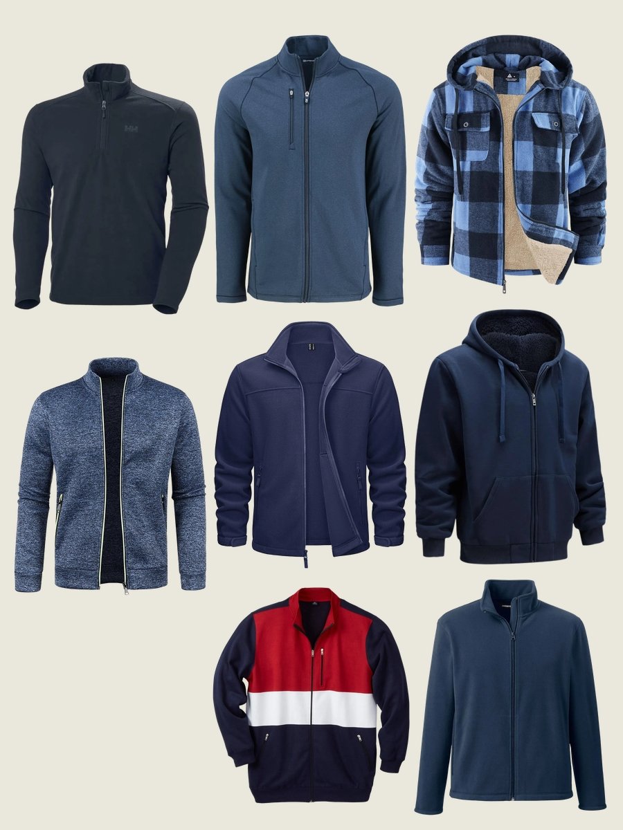 Unzip Style: Navy Men's Full Zip Fleece Jacket Magic