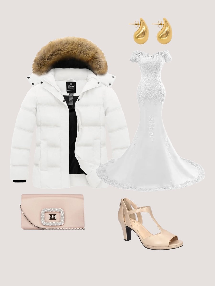 Bridal Dress and Jacket: Chic Meets Glamour