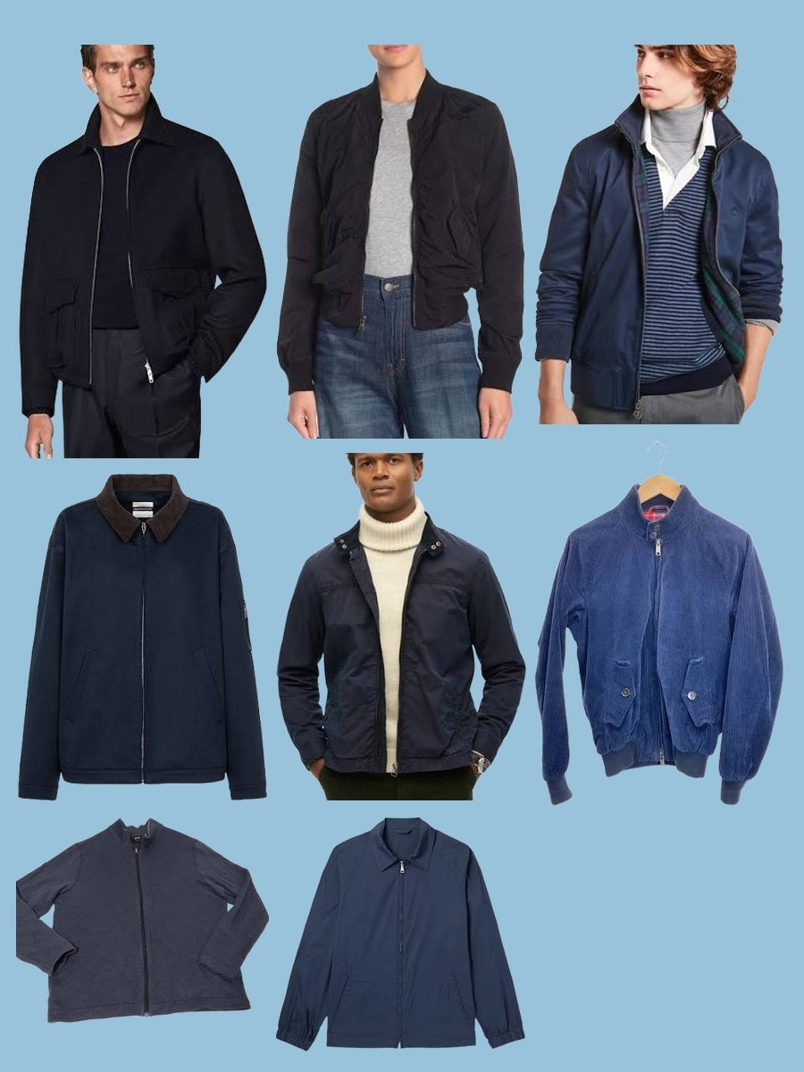 Blouson Jacket: Navy Elegance with a Punch!