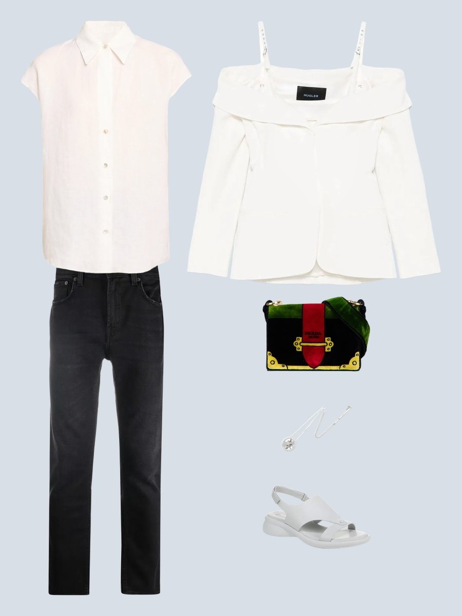 White Jacket with Black: Effortlessly Chic!