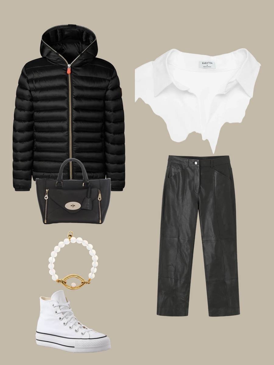 Save the Duck Jacket: Chic & Leather Luxe