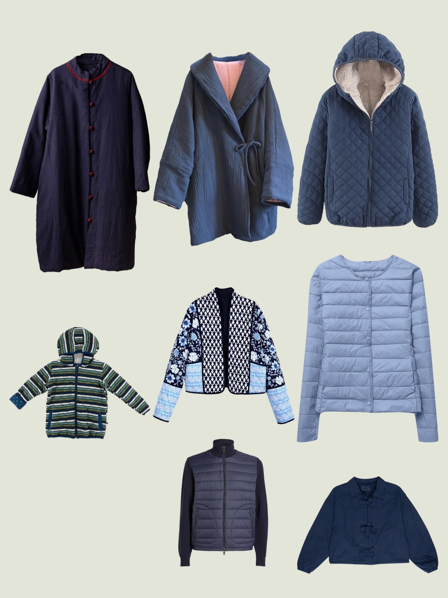 Women's Quilted Jacket: Navy Blue Marvel!