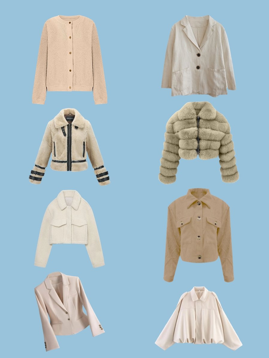 Beige Jacket Magic: Rock a Cropped Bomber!
