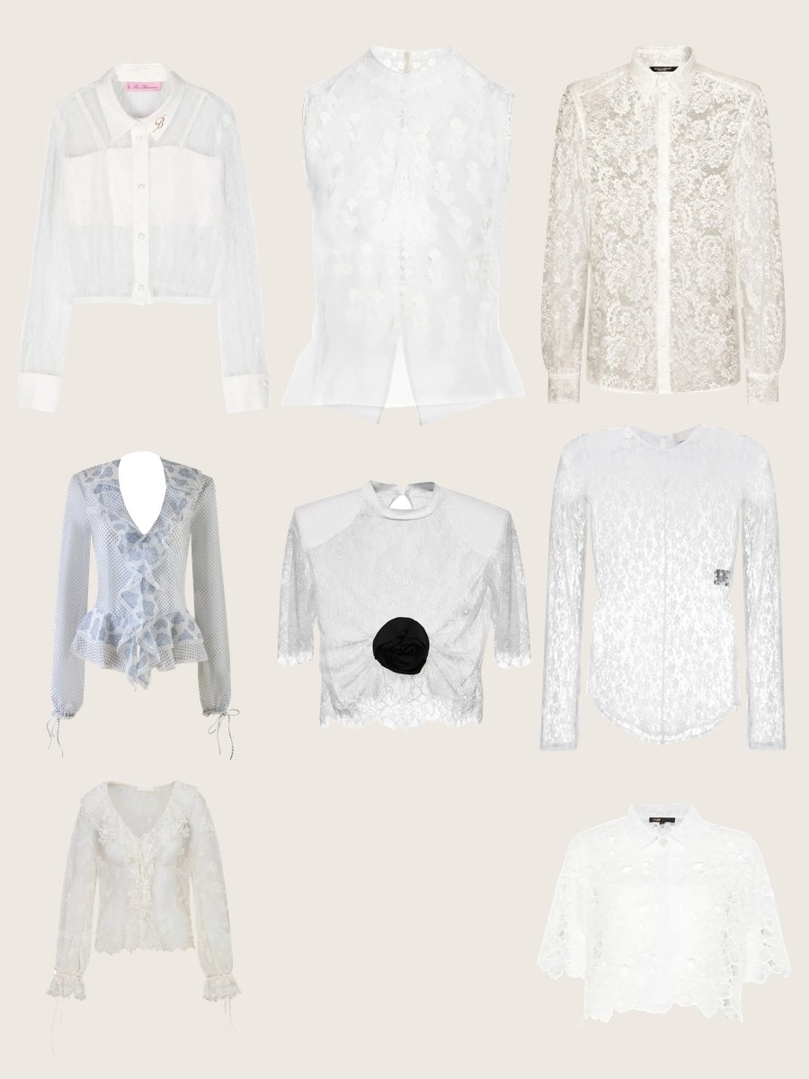 Sheer Shirt Seduction: Master the White Lace Blouse